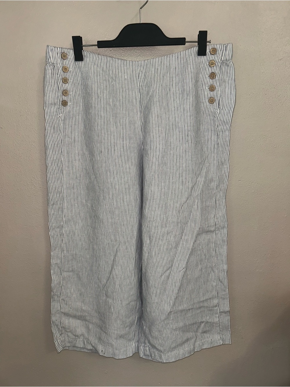 J. Jill Love Linen Striped Wide Leg Pants XL Petite NWT Coastal Nautical